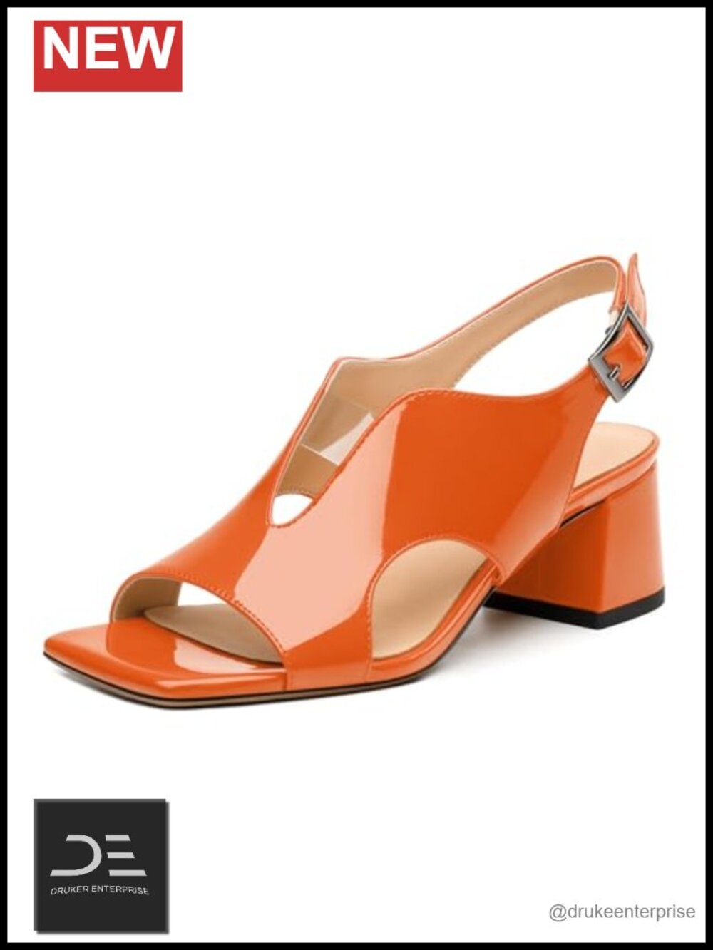 Women's Slingback Sandals Peep Toe Mid Block Heel Leather Insole Comfort 2"